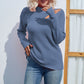 Ladies Sweaters Kniting High Collar Pullover Plain Off Shoulder
