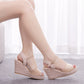 Women Peep Toe Wedge Heel Platform Sandals