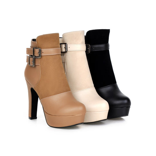 Buckle Ankle Boots High Heels Women Shoes Fall|Winter