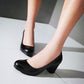 Women Chunky Heel Pumps High Heels Dress Shoes Plus Size