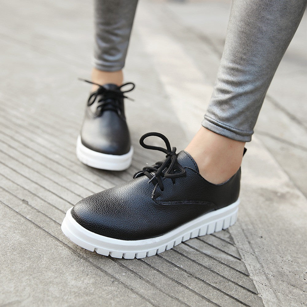 Lace Up Women Flats Casual Shoes