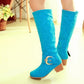 Women Knee High Boots Candy Colors High Heels Shoes Woman  3363