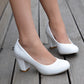 Women High Heels Dress Shoes Chunky Heel Pumps 6516