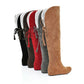 Cross Strap Knee High Boots Wedges Artificial Suede Fur Snow Boots Shoes Woman 3318 3318