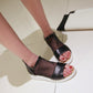 Mesh Sandals Peep Toes Fashion Women Shoes 9091