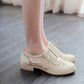 Hollow Out Lace Lace Up Women Low Heeled Oxfords Shoes 9194