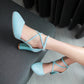 Round Toe Summer Sandals Pumps High-heeled Shoes Woman