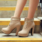 Buckle Women Ankle Boots Platform High Heels Shoes Woman 2016 3370