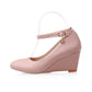 Ankle Straps Women Wedges Pointed Toe Buckle Platform Shoes