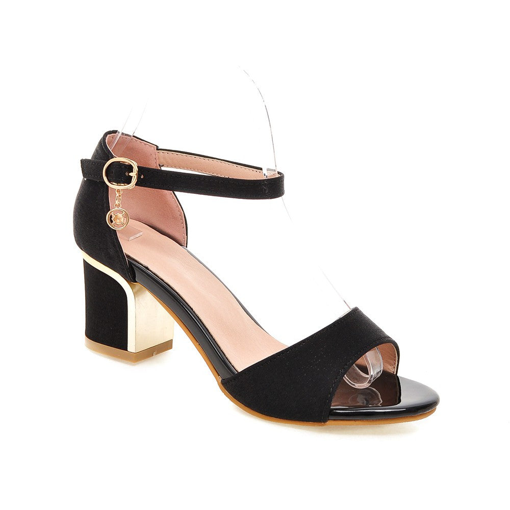 Summer Ankle Straps Sandals Pumps High-heeled Shoes Woman Plus Size