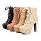 Lace Up Women Ankle Boots Platform High Heels Shoes Woman 2016 3392