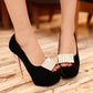 Rhinestone Women Platform Pumps High Heels Peep Toes Stiletto Wedding Shoes Woman