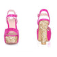 Glitter Platform Sandals Ankle Straps Women Pumps High Heels Shoes Woman