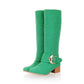 Women Knee High Boots Candy Colors High Heels Shoes Woman  3363