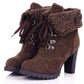 Lace Up Ankle Boots Artificial Suede Platform High Heels Shoes Woman 3325