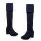Artificial Suede Over the Knee Boots Wedges Shoes Woman 3341