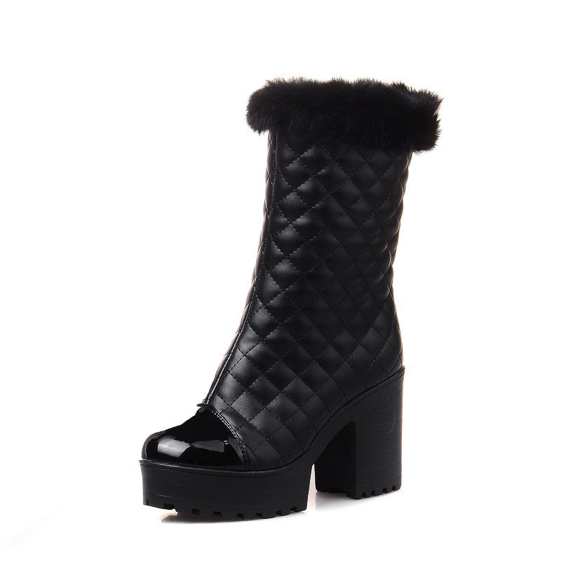 Fashion Women Ankle Boots for Autumn and Winter New Arrival Thick Heel Fur 8980