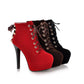 Lace Up Women Ankle Boots Platform Pumps High Heels Shoes Woman  3354