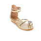 Rhinestone Sandals Shoes Woman Gold and Silver