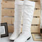Knee High Boots PU Leather Rubber Sole Women Shoes