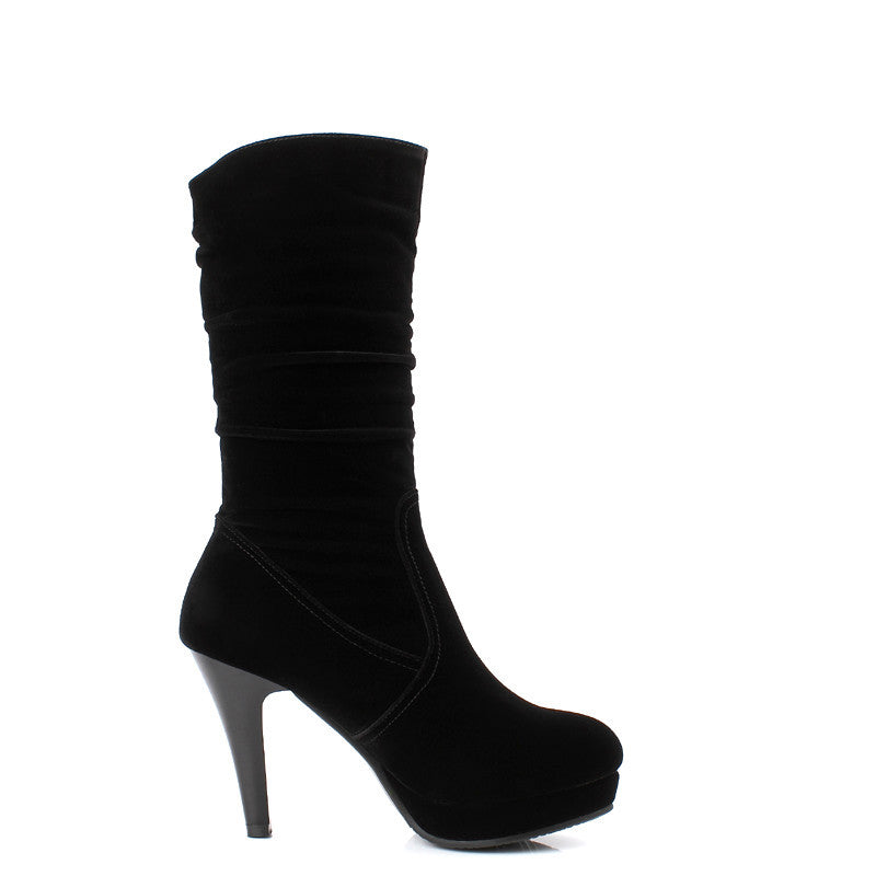 Mid Calf Boots High Heels Women Shoes Fall|Winter 2161