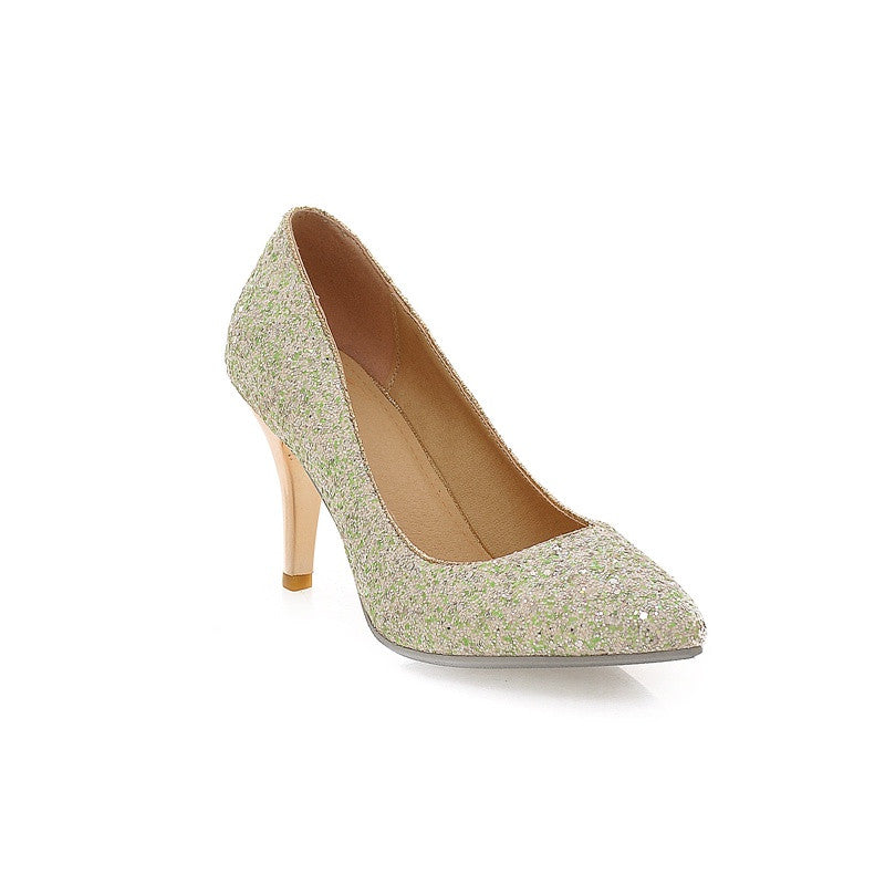 Glitter Women Pumps High Heels Dress Shoes 4142