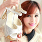 Glitter Platform Sandals Ankle Straps Women Pumps High Heels Shoes Woman