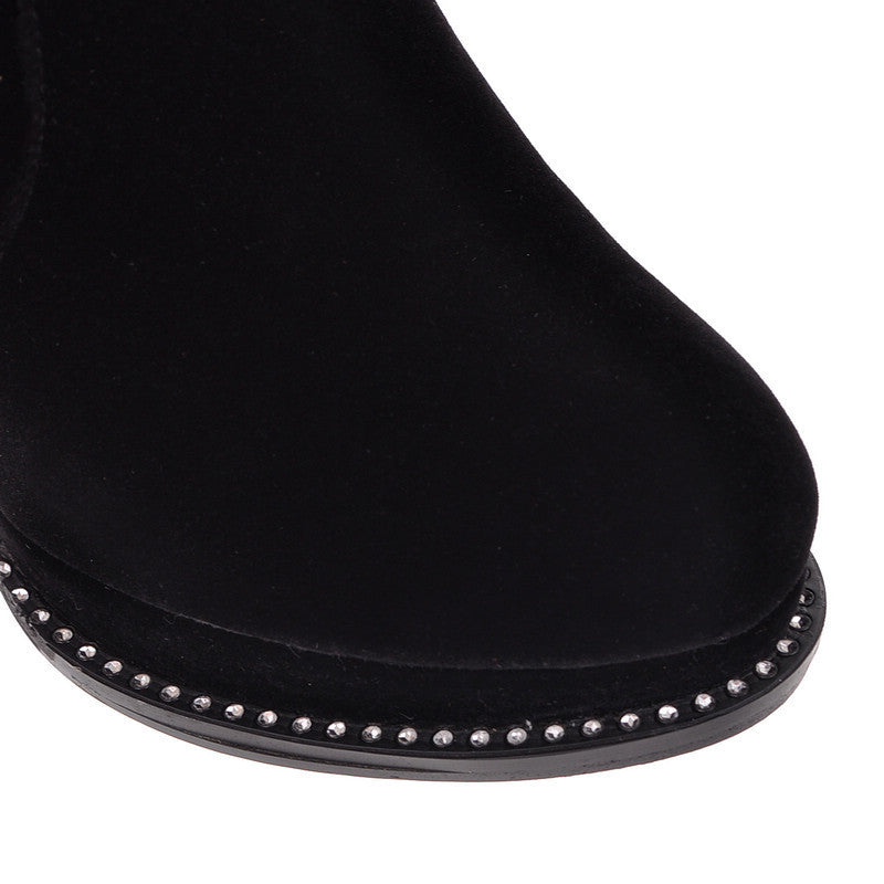 Black Platform Knee High Boots High Heels Shoes Woman 3293 3293