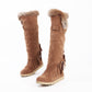 Rabbit Fur Women Snow Boots Artificial Suede Winter Knee High Boots Shoes Woman  3357