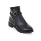 Ankle Boots for Women Belt Buckle Low Heels Pu Leather Autumn Winter Shoes Woman 8110