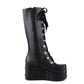 Women Motorcycle Boots Platform Wedges Lace Up Tall Boots High Heels Shoes Woman 2016 3517