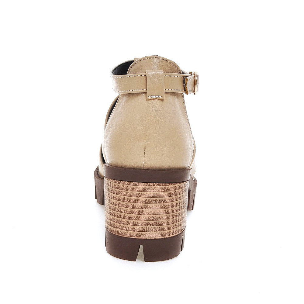 Casual Sandals Pu Leather Pumps Platform High-heeled Shoes Woman – Shoeu