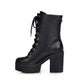 Lace Up Buckle Ankle Boots High Heels Women Shoes 3231