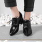 Lace Up Women Pumps Jelly Shoes Chunky Heel 4589