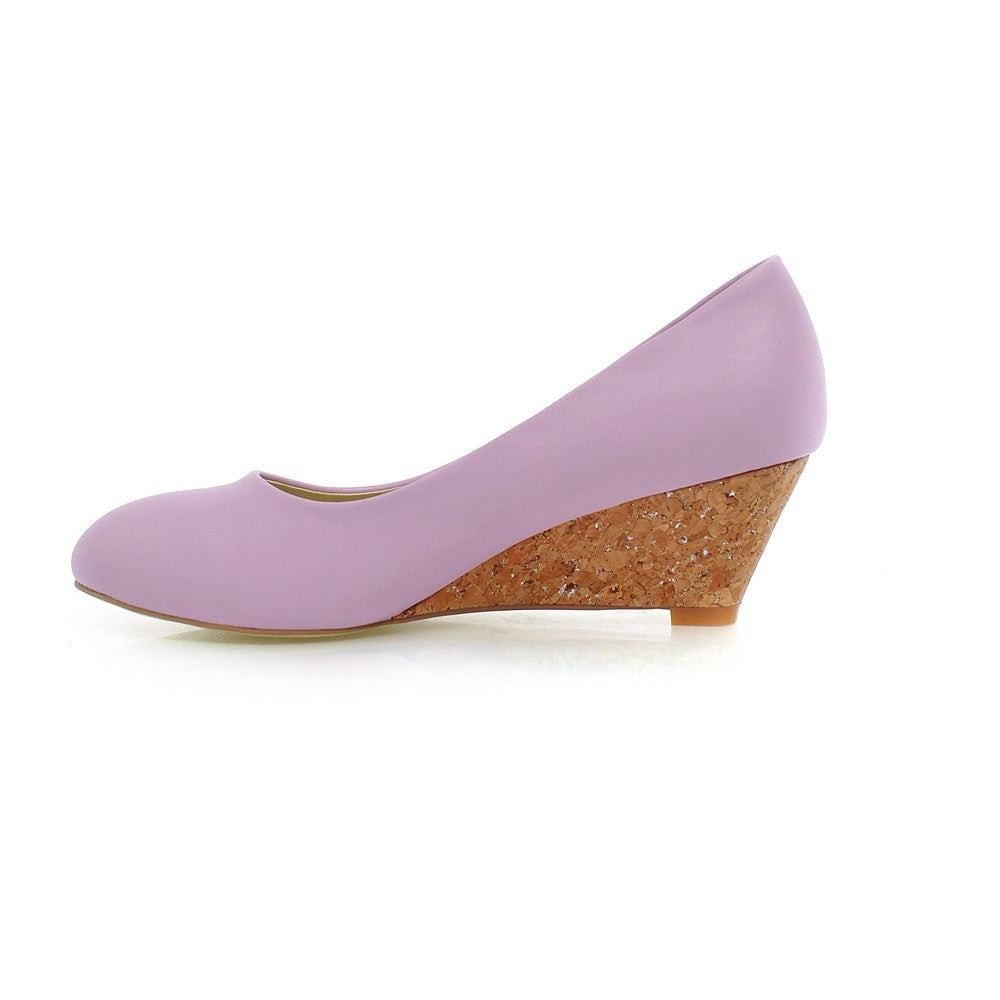 Pure Color Wedges Platform High Heels Women Shoes 5301
