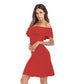 One-neck Strapless Beam Waist Skinny Solid Color Women Dresses