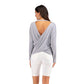 Solid Cross Sexy Open Back  Spring Casual Top Women T Shirts