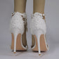 Women Lace Tassel Ankle Strap Bridal Wedding Stiletto Heel Sandals