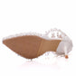 Women Lace Flora Tassel Ankle Strap Stiletto Heel Pointed Toe Bridal Wedding Shoes Sandals