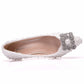 Women Stiletto Heel Pointed Toe Rhinestone Lace Beads Bridal Pumps Wedding Shoes