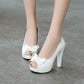 Peep Toe Women Pumps High Heels Thick Heel Platform Shoes Woman