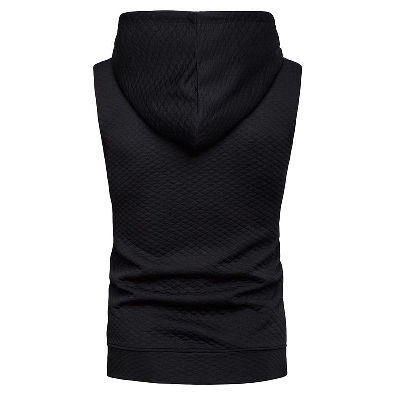 Men's Hooded Argyle Zipper Short Sleeves Hip-Hop Sports T-shirt