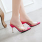 Women's Pointed Toe Transparent Ultra High Heel Stiletto Heel Sandals