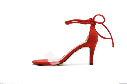 Women's Transparent Cross Strap Stiletto Heel Sandals