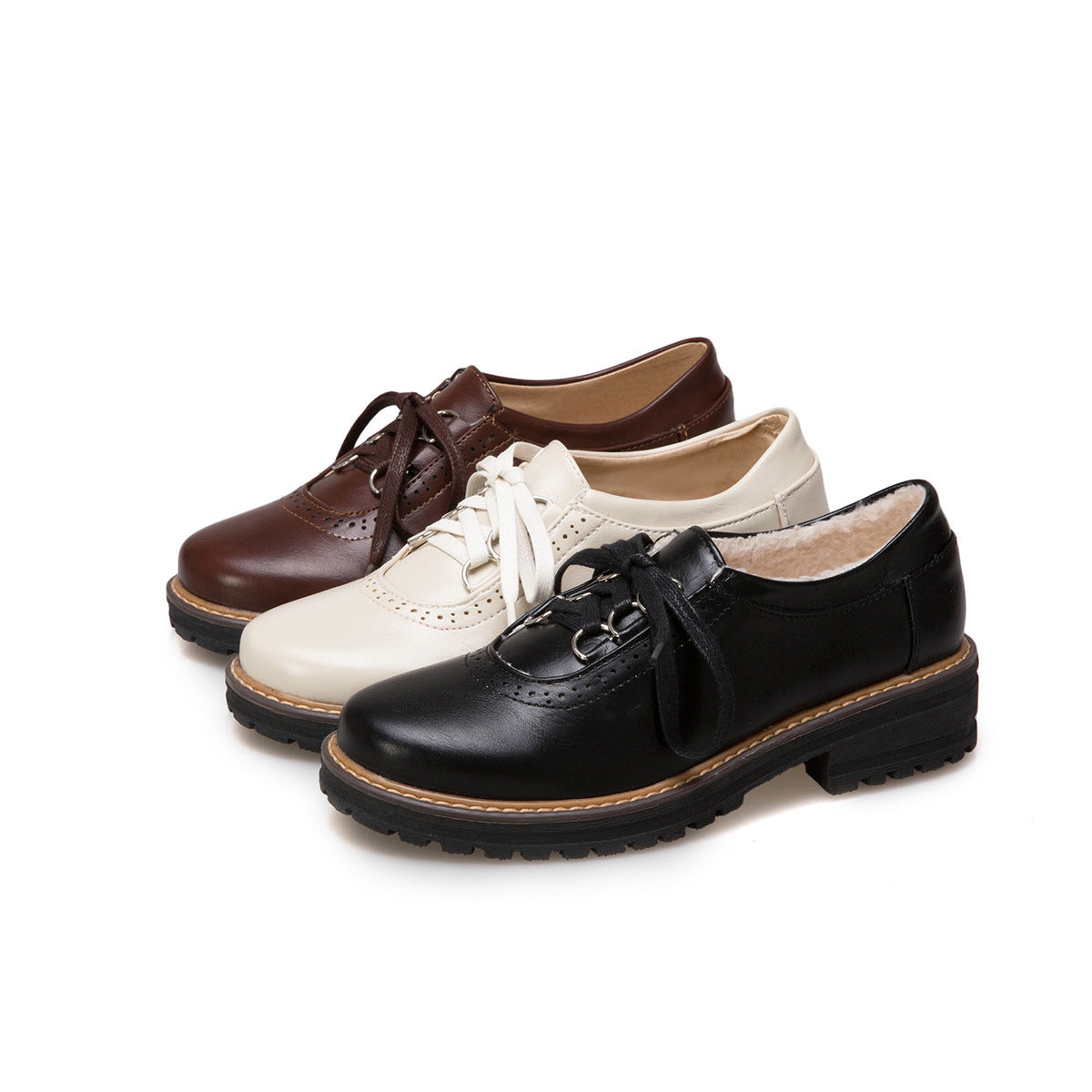 Women's Low Heeled Oxford Shoes
