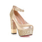 Sequined Super-high-heeled Pumps Platform Shallow-mouth One-word Buckle Shoe Woman