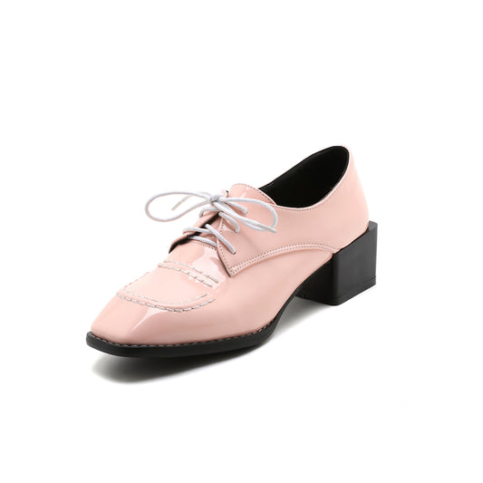 British Wind Square Toe Lace Up Oxford Shoes