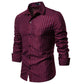 Men's British Style Gentleman Narrow Stripe Casual Design Fashion Turndown Long Sleeves Shirts