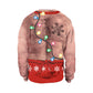 Christmas Spoof Chest Hair Print Round Neck Long Sleeve Couple Sweater