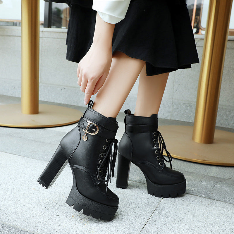 Women's platform heeled Short Boots – Shoeu